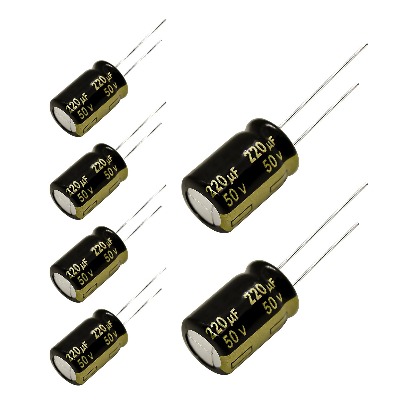 6 x Aluminum Electrolytic Capacitor 220uF 50V 20% 10x16mm FM Radial Panasonic - EEU-FM1H221