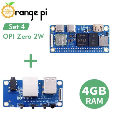 [BULK] 250 x Orange Pi Zero 2W 4G+Expansion Board,DDR4 Allwinner H618 - WiFi+BT SBC Single Board Computer